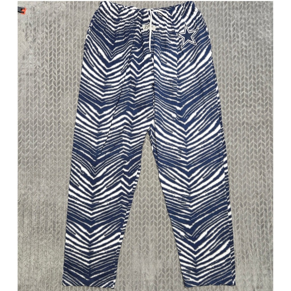 Zubaz Dallas Cowboys NFL Mens XL Zebra Print Lounge Pants Navy Blue White Grey